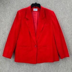 Pendleton Red Wool Blazer Vintage Single Button Jacket Made in USA Womens 12